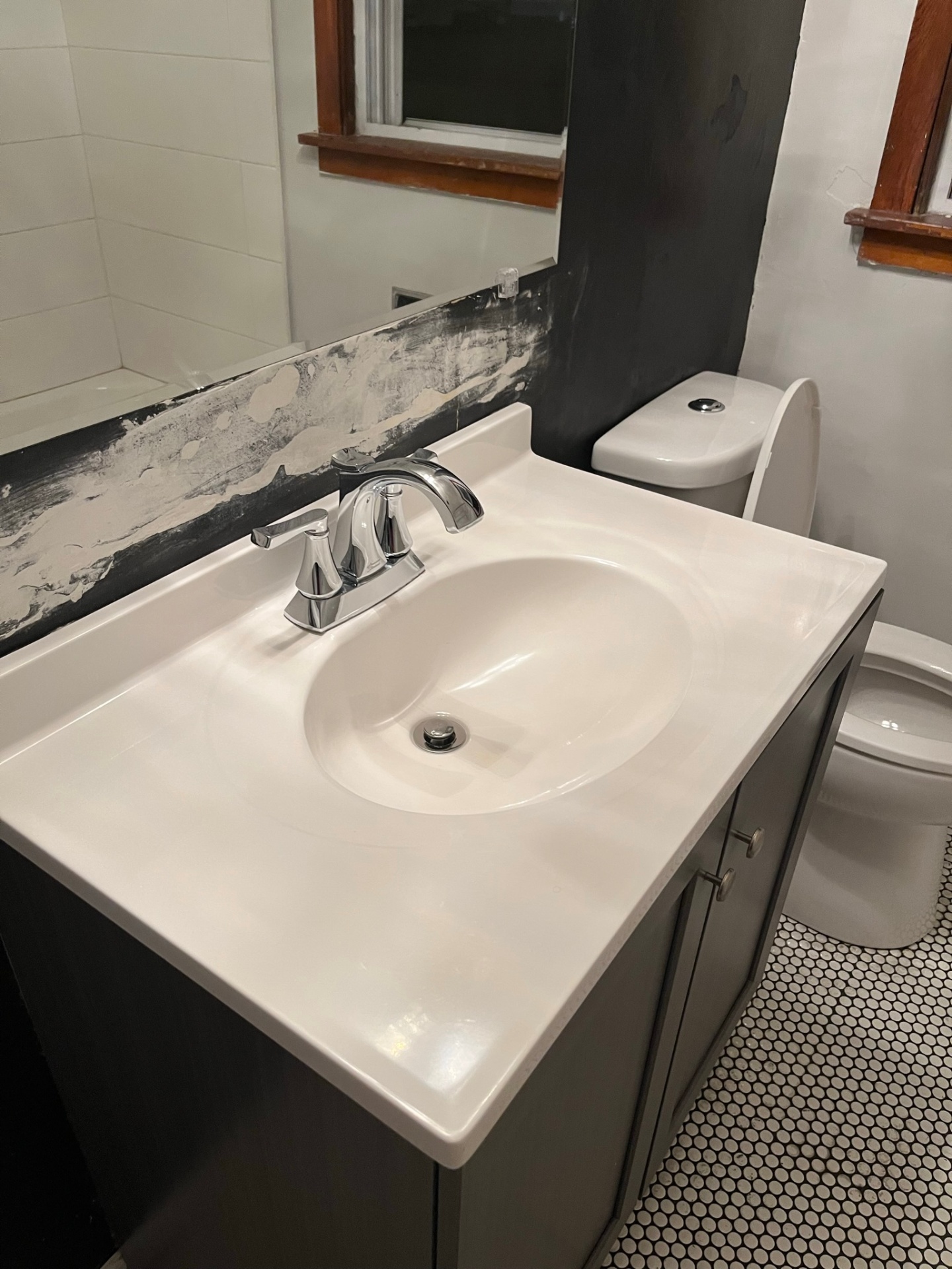 Rental bathroom vanity — after