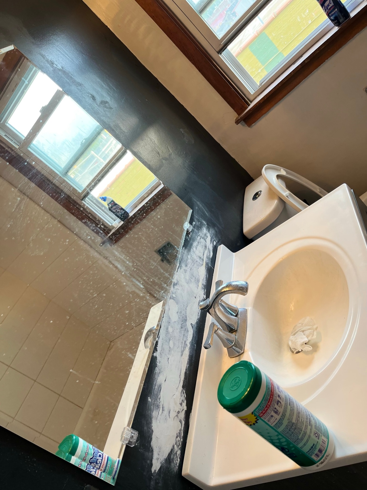 Rental bathroom vanity — before