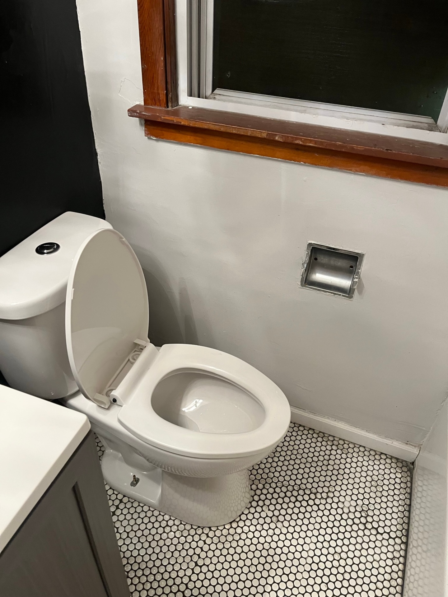Rental bathroom toilet — after